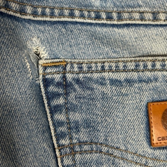 Carhartt Jeans Mens 40 x 30 Relaxed Fit Work Utility Style B17 DST Rugged Holes - Picture 6 of 6